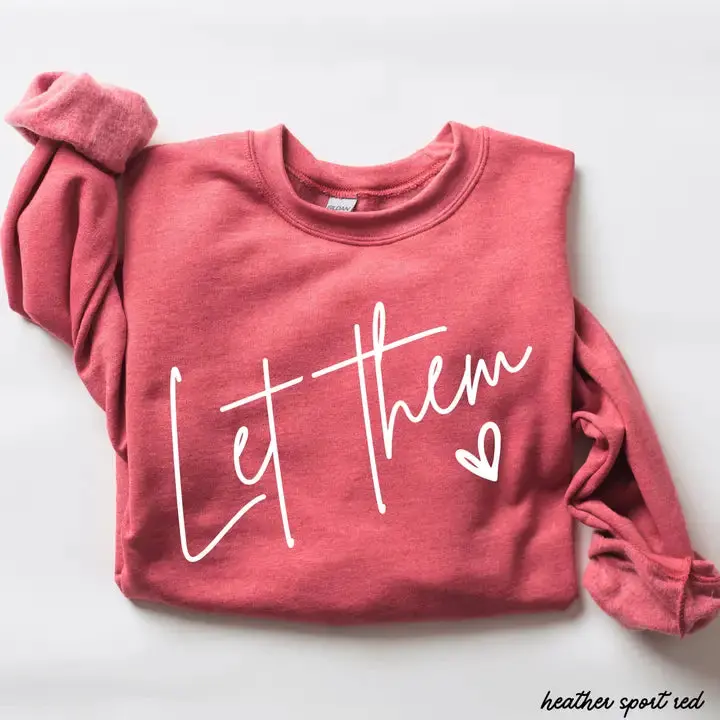 Let Them Sweatshirt | Heather Red 1