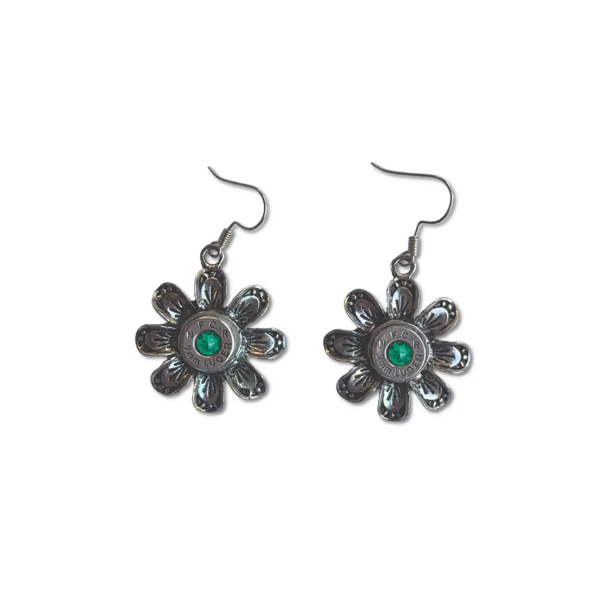Minimalist Floral Bullet Stud Earrings