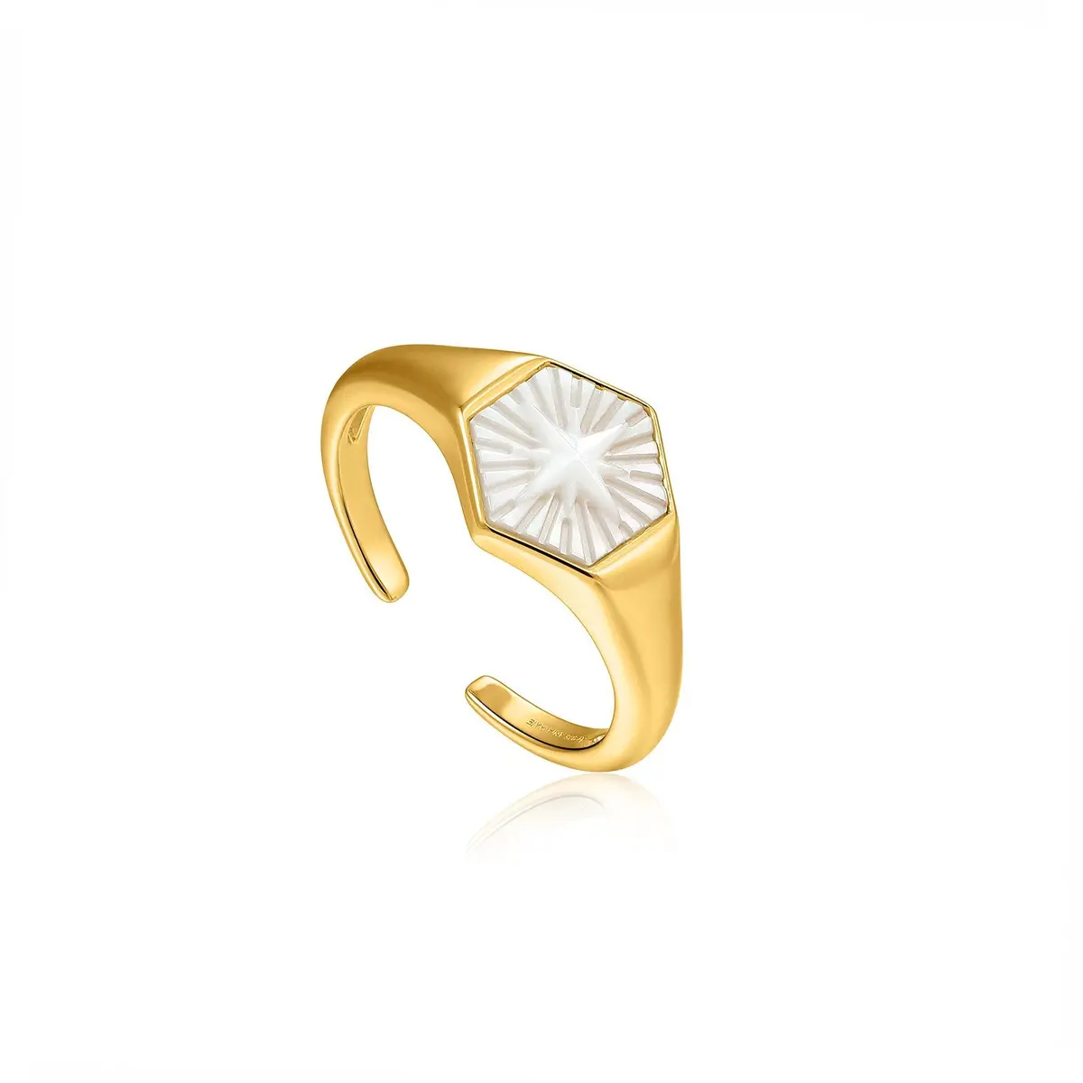 Compass Emblem Gold Adjustable Ring 1