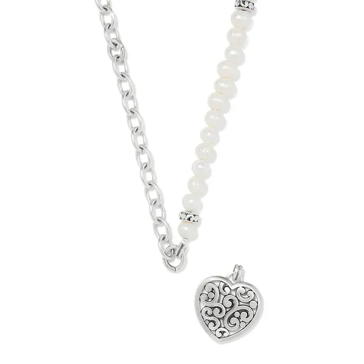 Contempo Heart Pearl Charm Necklace 2