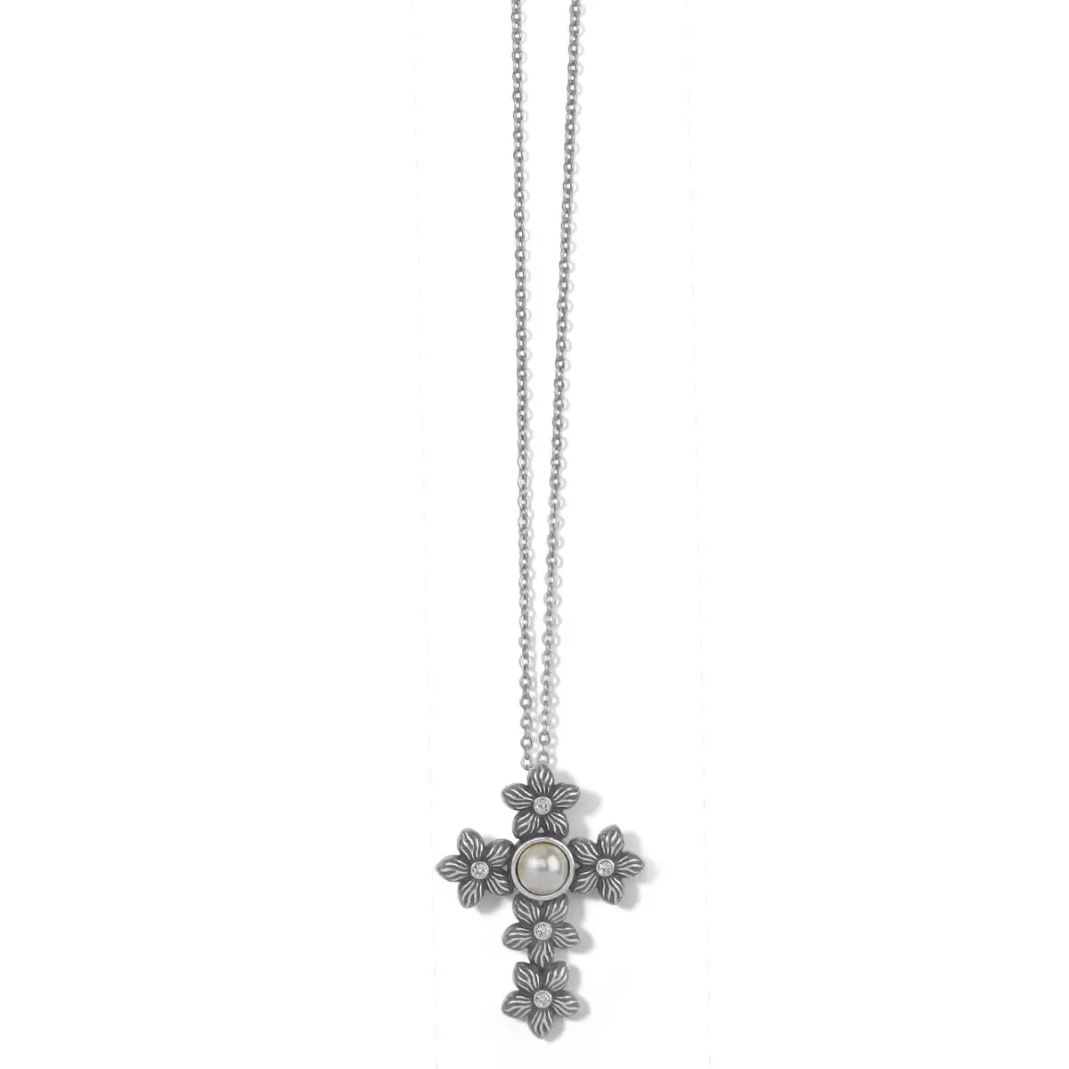 Bloom Cross Pearl Necklace 1