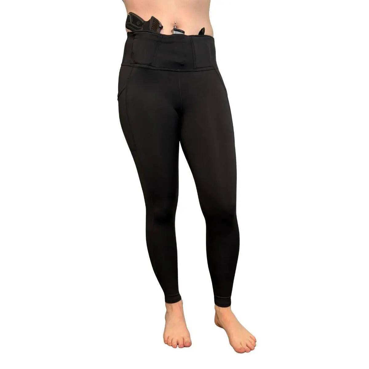 Defender Concealed Carry Leggings | Black & Olive 1
