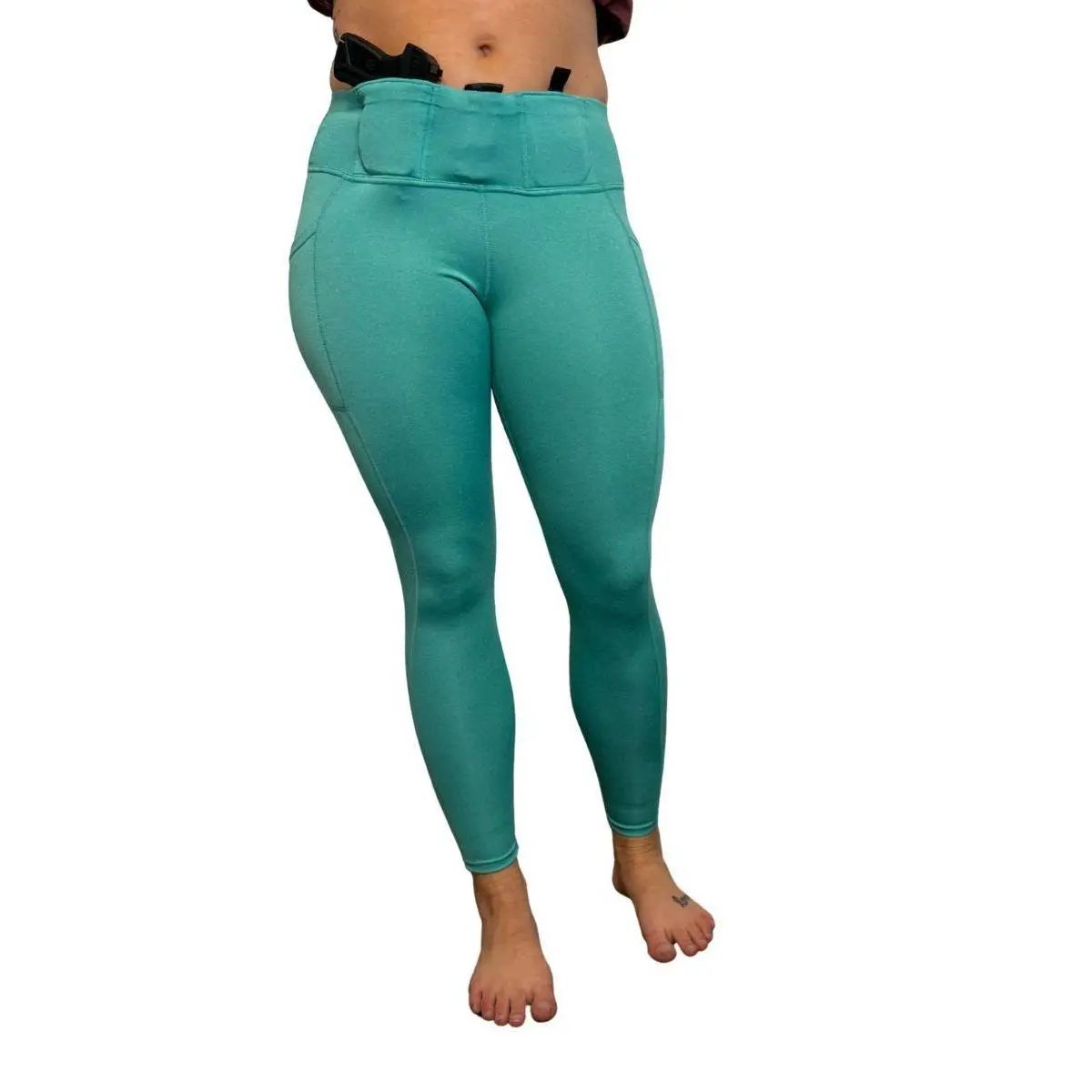 Defender Concealed Carry Leggings | Heathered Teal 2