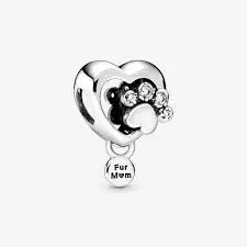 Sparkling Pawprint & Heart Charm 1