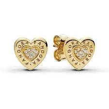 Pandora Signature Heart Stud Earring In Shine 1