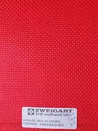 11 Count Christmas Red Damask Aida 1