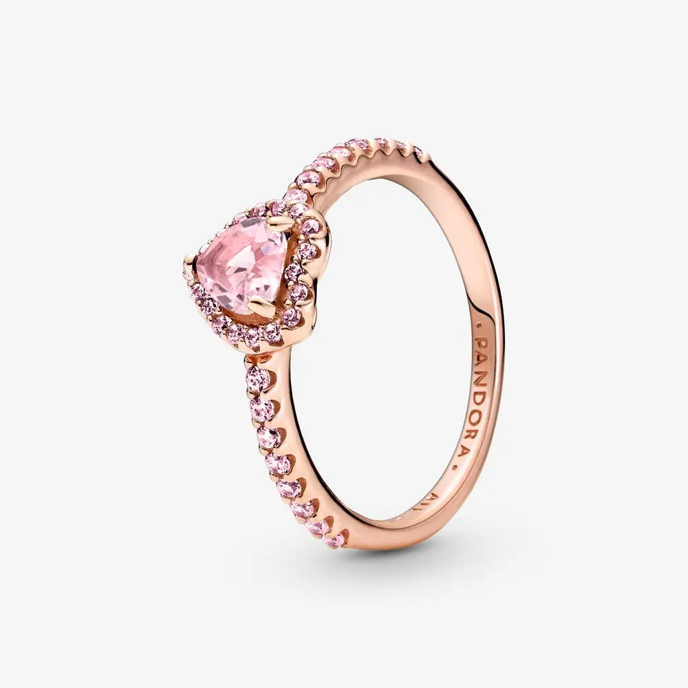 Sparkling Elevated Heart Ring 1