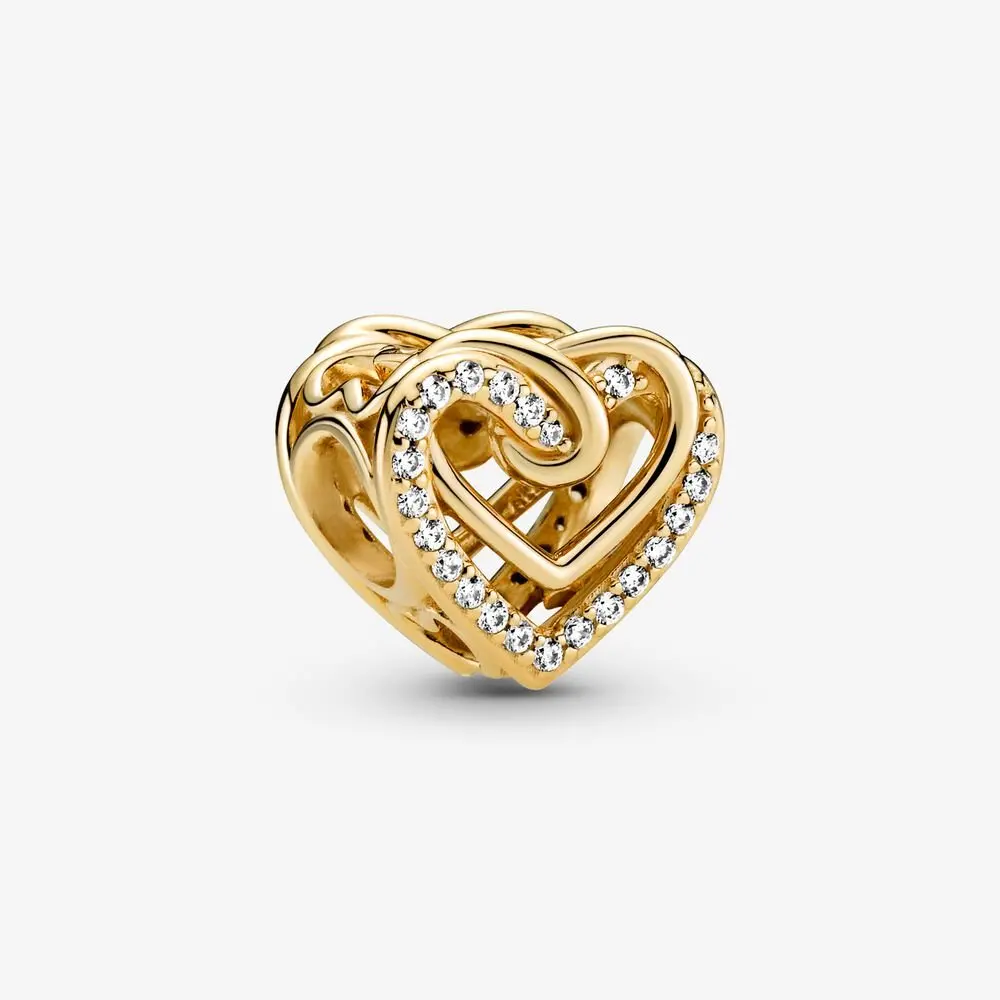 Sparkling Entwined Hearts Charm 1