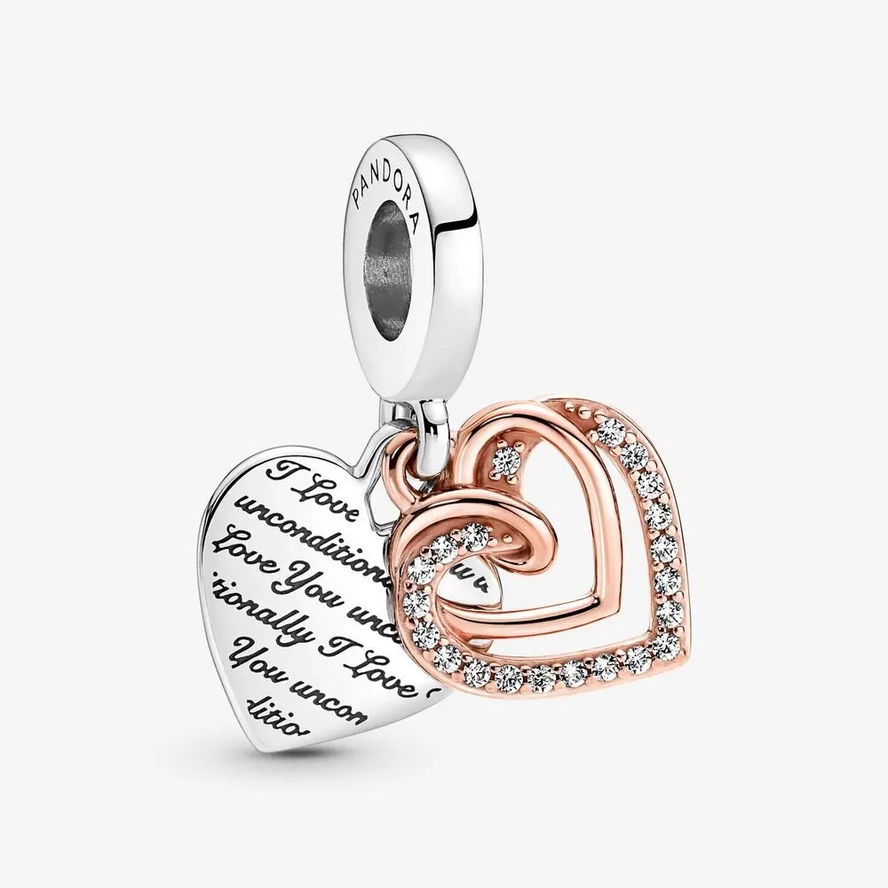 Entwined Hearts Double Dangle Charm 1