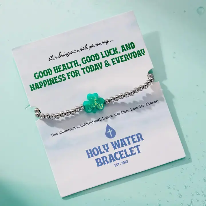 Holy Water Lucky Shamrock Bracelet | Silver 1