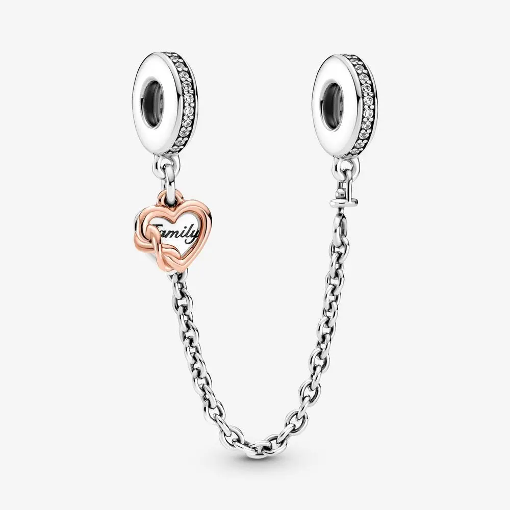 Family Heart Safety Chain Charm 1