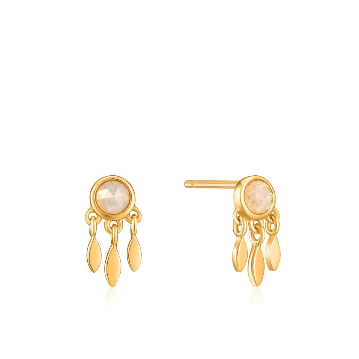 Gold Midnight Fringe Stud Earrings 1