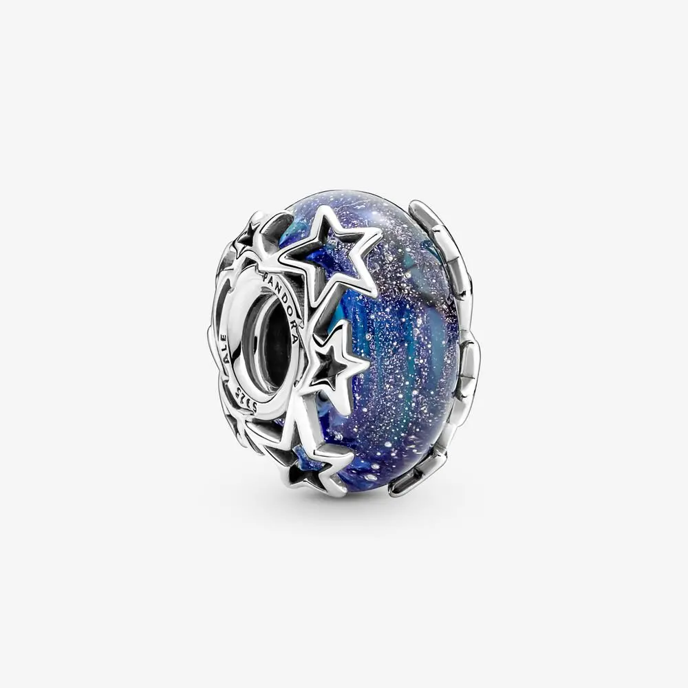 Galaxy Blue & Star Murano Charm 1