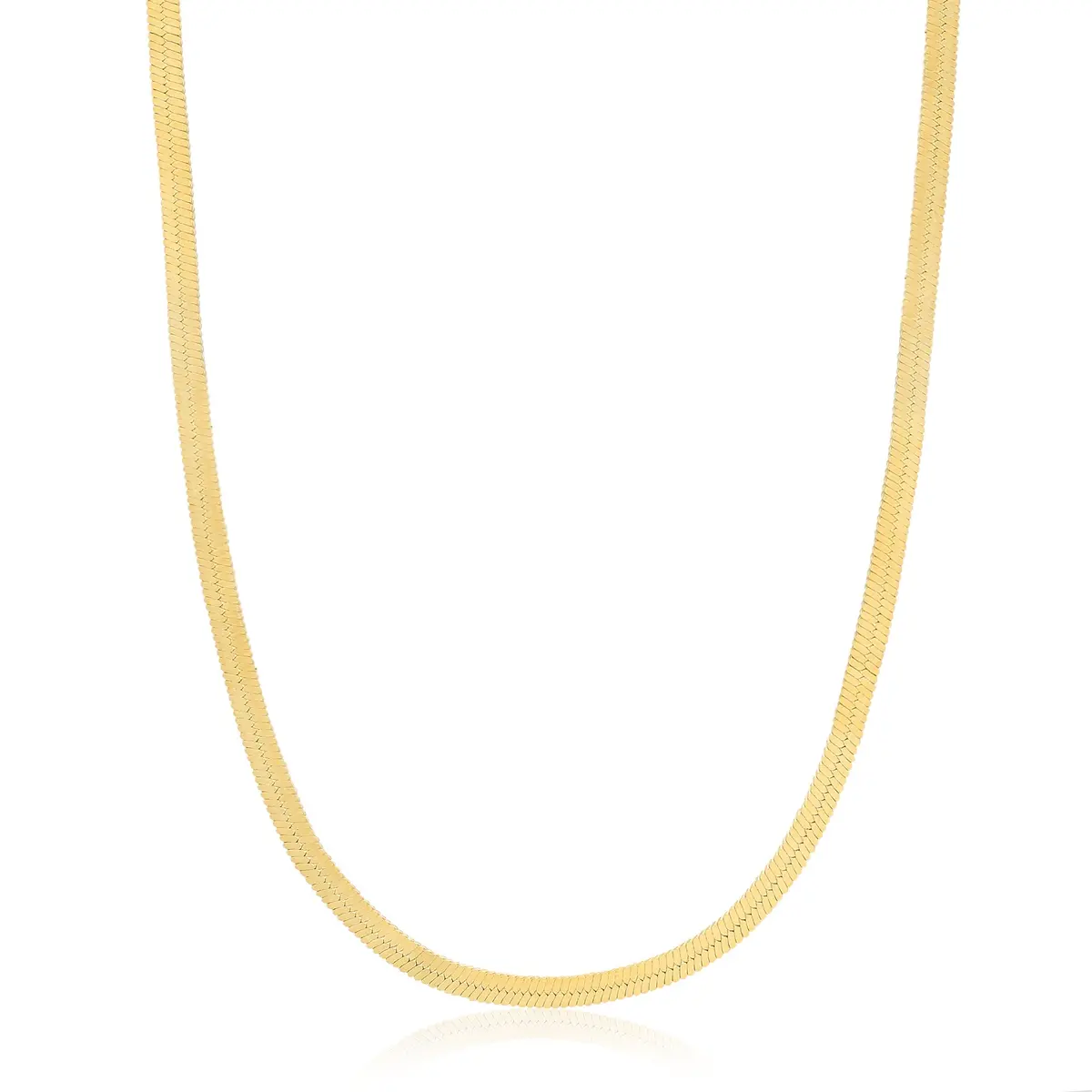 Gold Flat Snake Chain Necklace 1