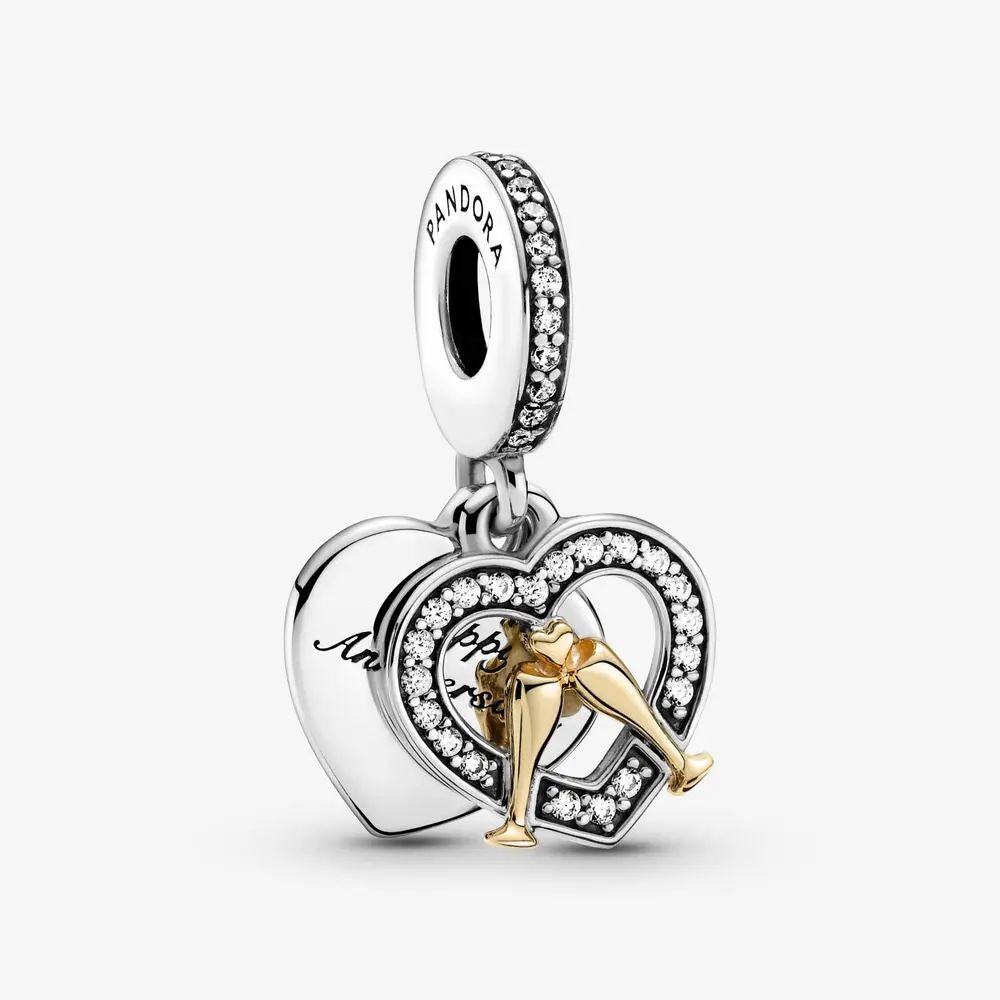 Two-Tone Happy Anniversary Dangle Charm 1