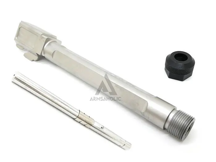 Guns Modify Sa Style G34 Stainless Threaded Outer Barrel Set For Marui G34 (Fluted, Silver) 1