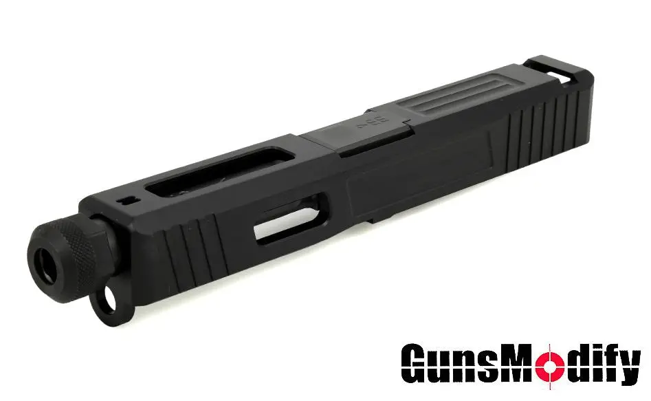 Guns Modify Sa T1 Aluminum Slide / Black Stainless Threaded Barrel Ccw Set For Marui G19 1