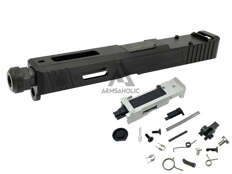 Guns Modify Sa Style Rmr Slide / Threaded Stainless Barrel (Black) / Housing & Parts Set For Tokyo Marui (Tm) G17 1