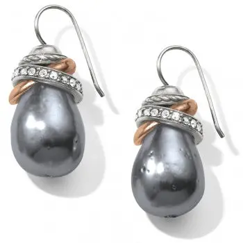 Neptune's Rings Gray Pearl French Wire Earrings 1