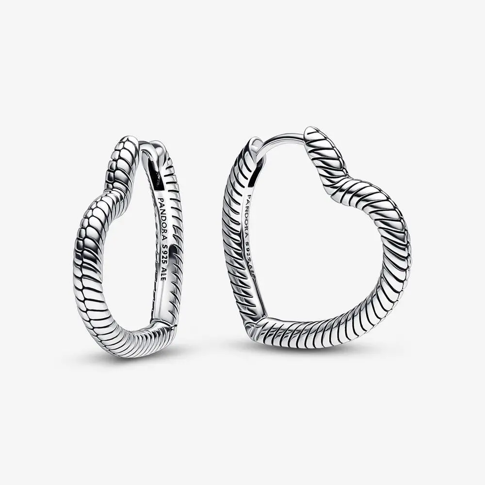 Pandora Moments Heart Charm Hoop Earrings 1