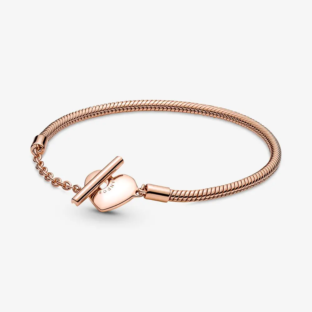 Pandora Moments Heart T-Bar Snake Chain Bracelet 1
