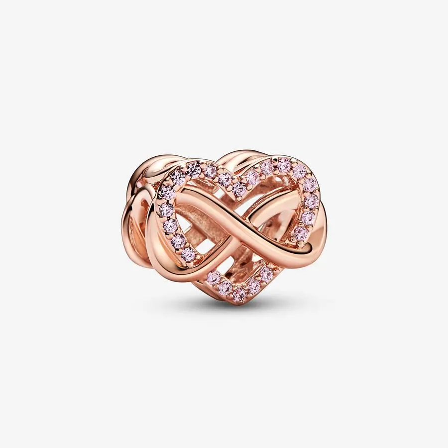 Family Infinity Pink Heart Charm 1