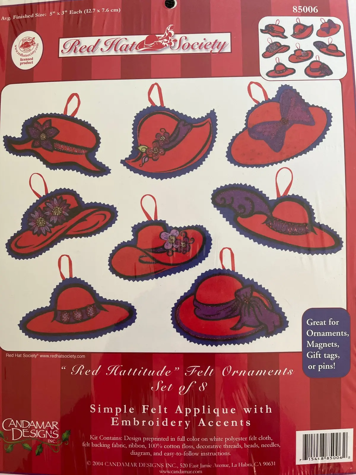 Red Hattitude Ornaments 1