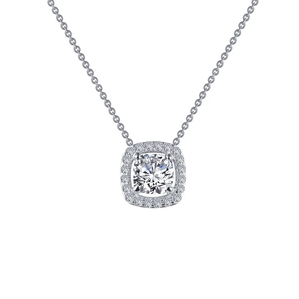 Lafonn Cushion-Cut Halo Necklace 1