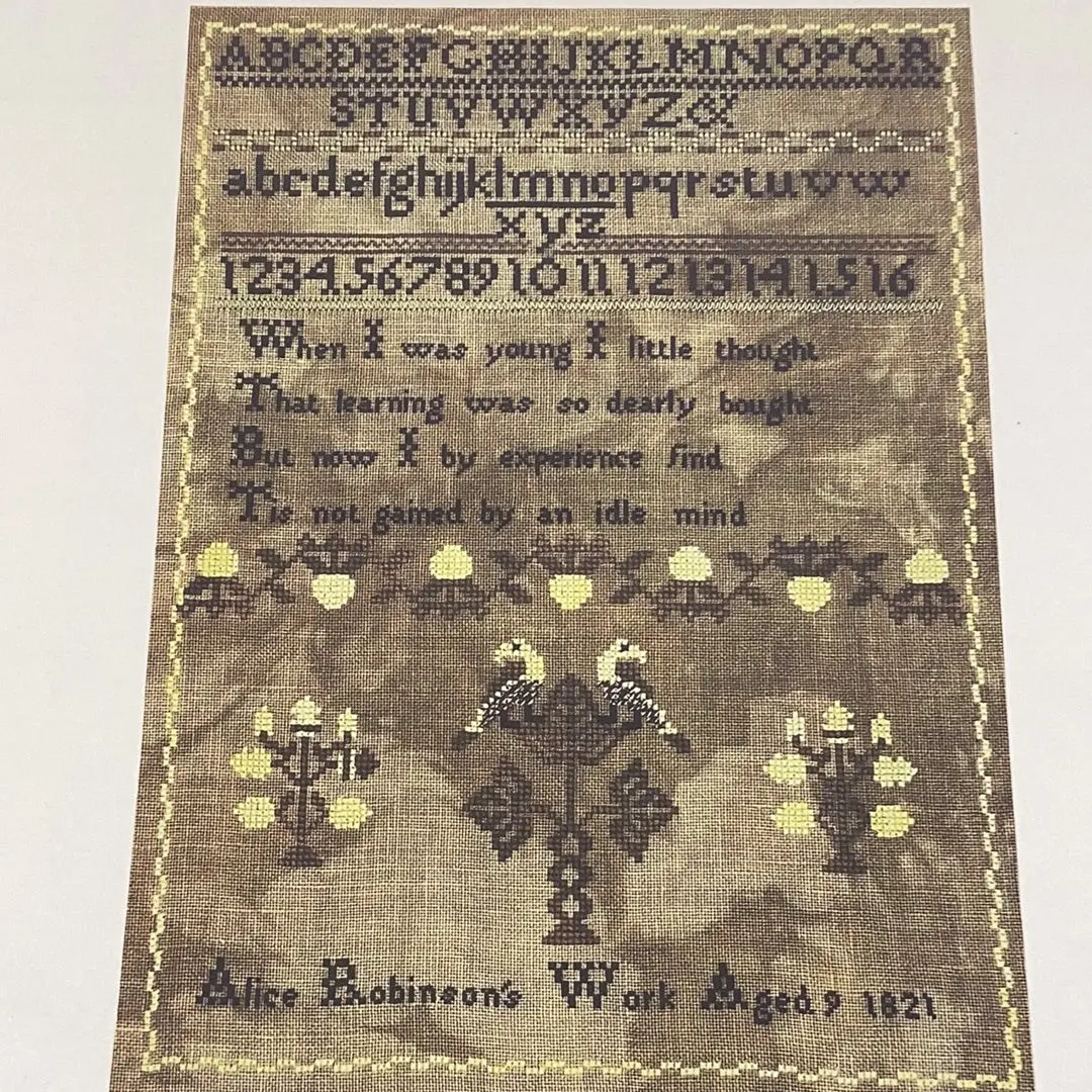 Alice Robinson 1821 Reproduction Sampler 1