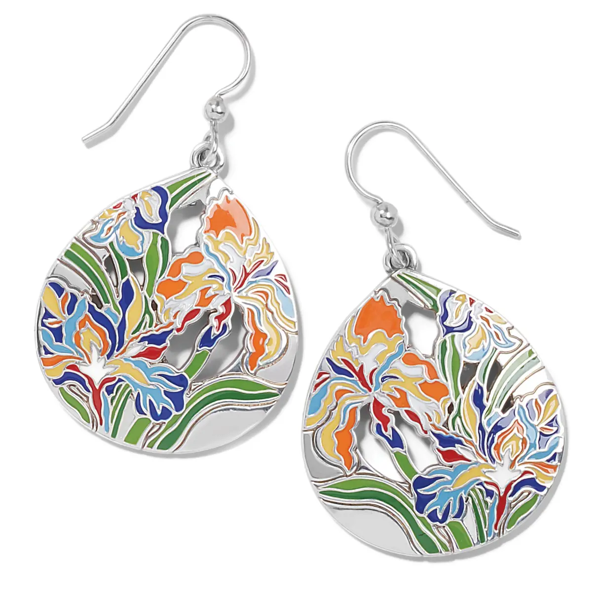 Iris Bloom French Wire Earrings 1