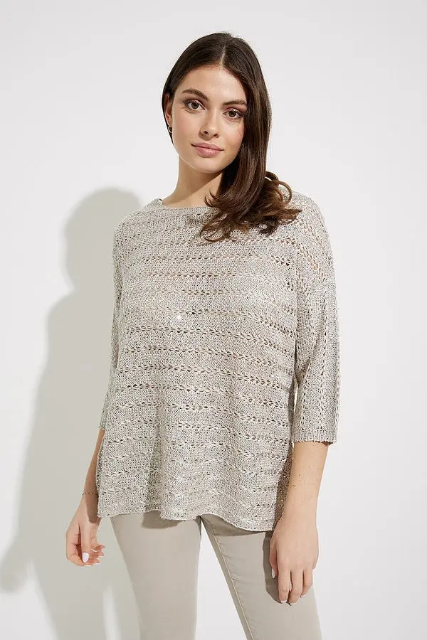 Poncho-Style Sequined Sweater Top 1
