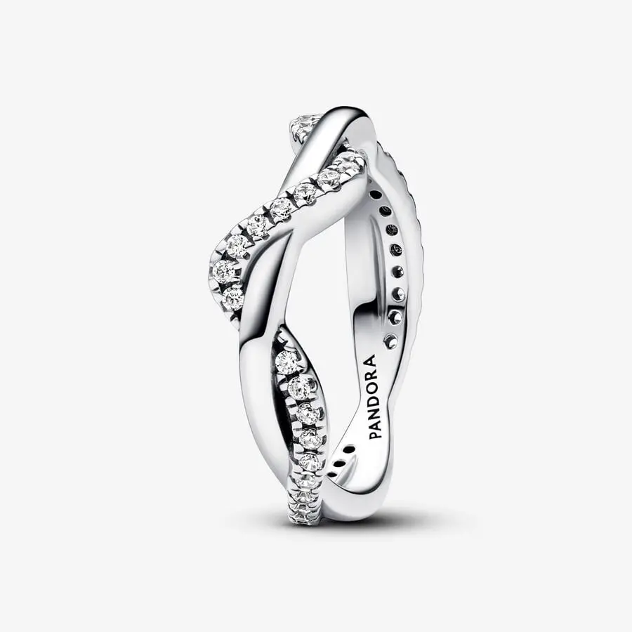 Sparkling Intertwined Wave Ring 1