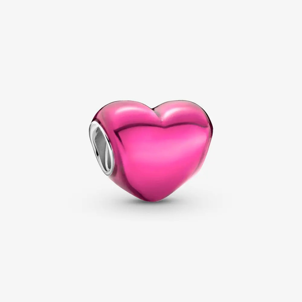 Metallic Pink Heart Charm 1