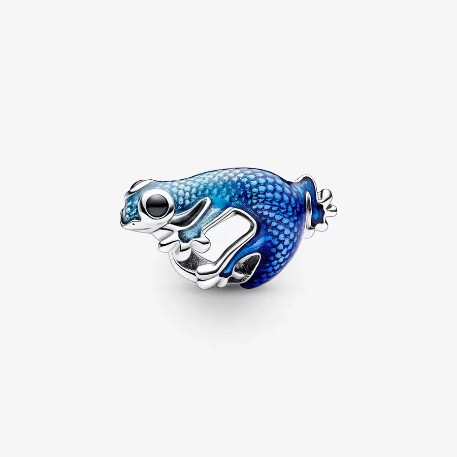 Metallic Blue Gecko Charm 1