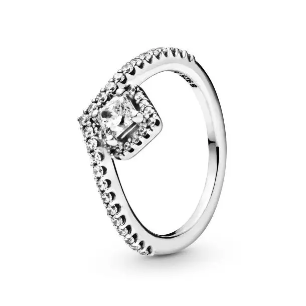 Sparkle Square Wishbone Ring 1