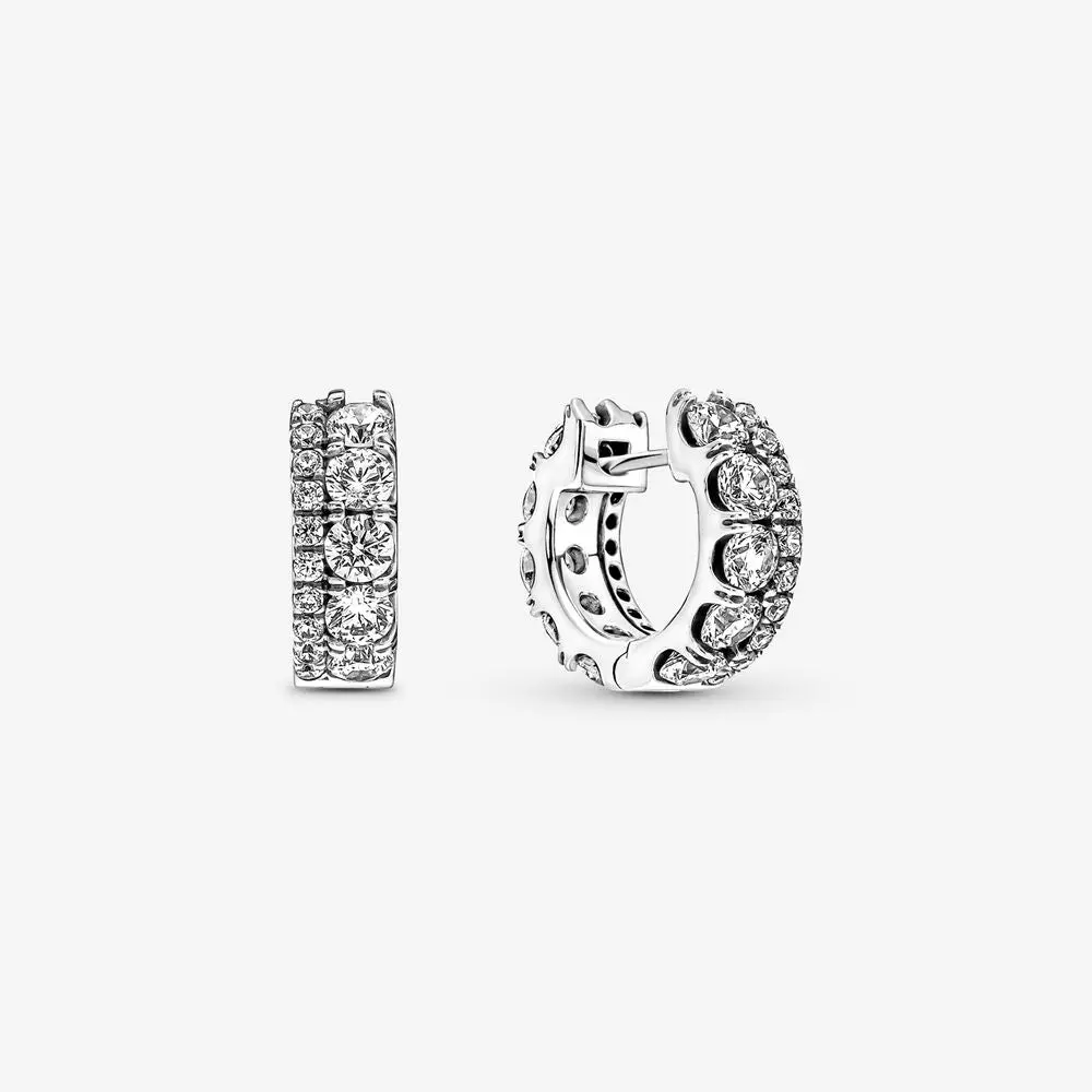 Double Band Pavé Hoop Earrings 1