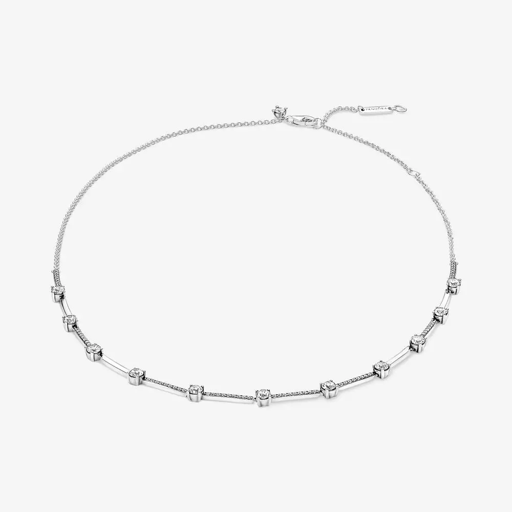 Sparkling Pavé Collier Bars Necklace 1
