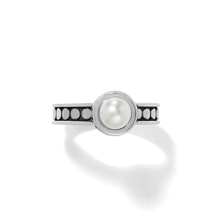 Pebble Dot Pearl Slim Band Ring 1