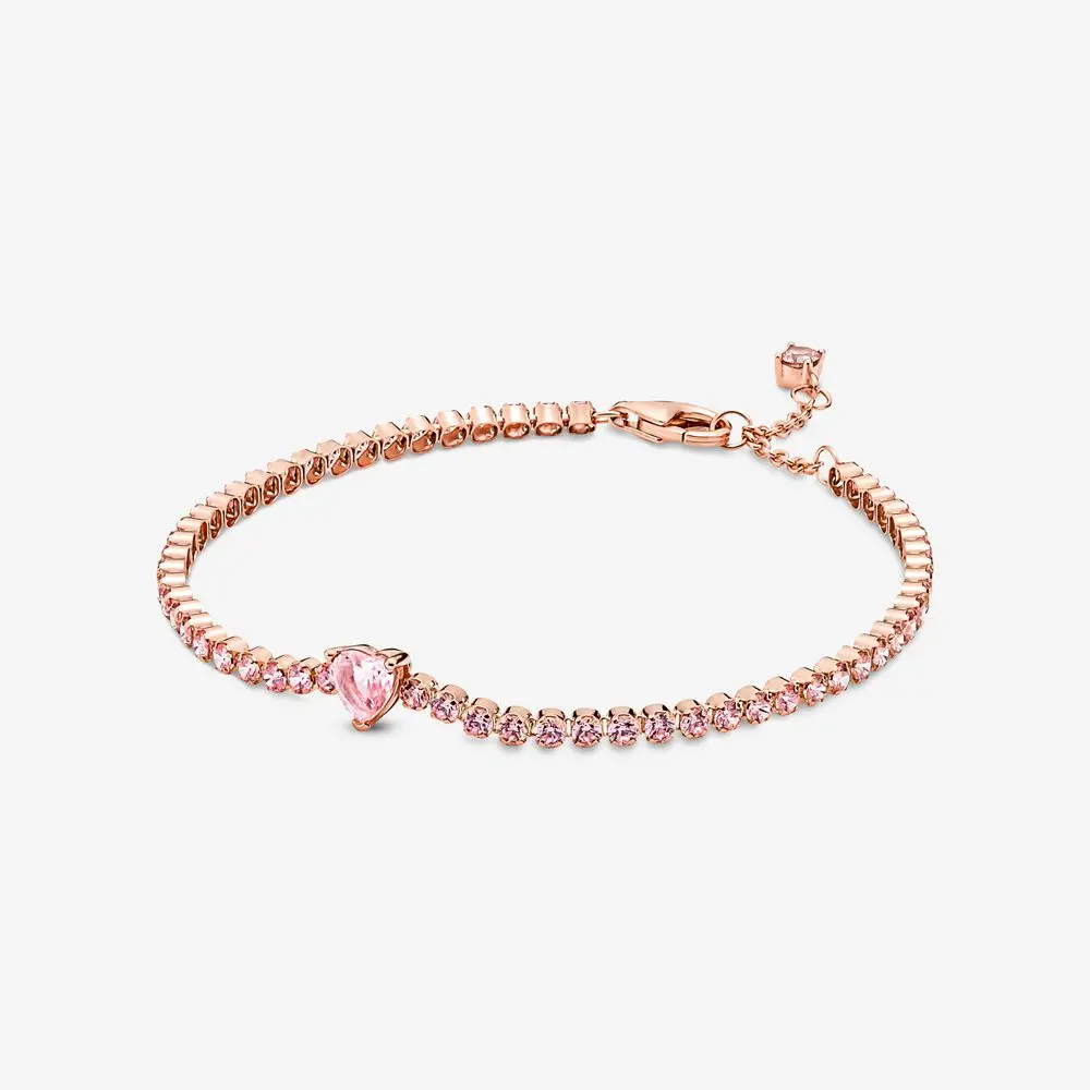 Sparkling Heart Tennis Bracelet 1