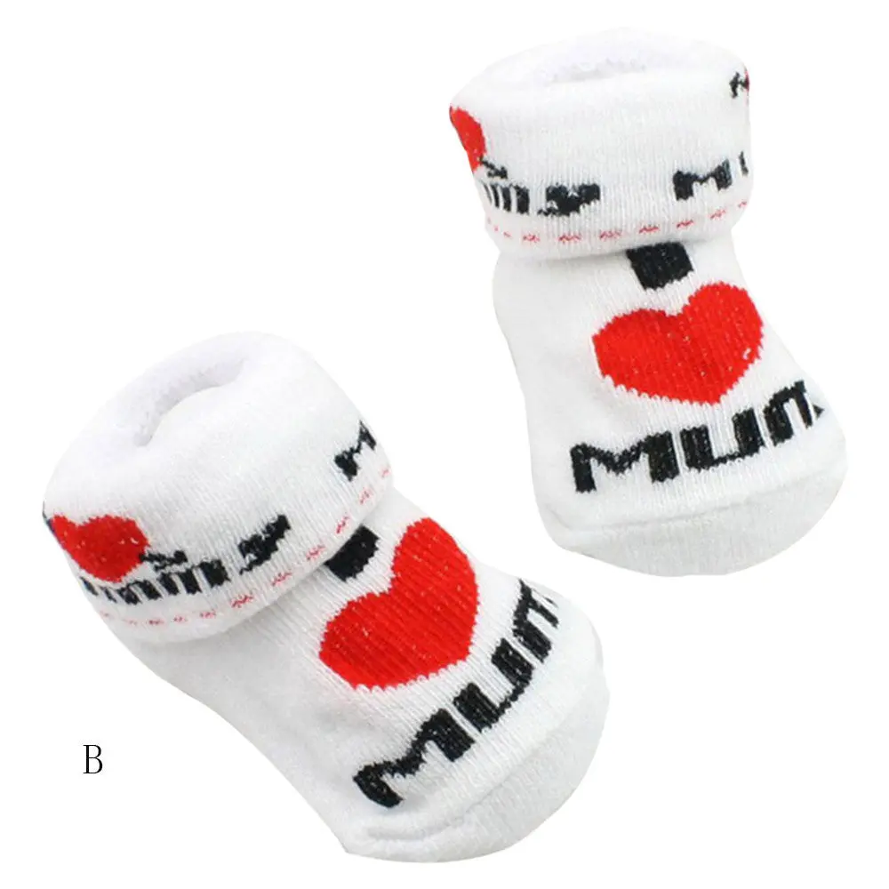 0-6M Baby Socks Love Dad Love Mum Letter Socks Baby Infant Boy Girl Slip-Resistant Floor Socks Drop Shipping 1