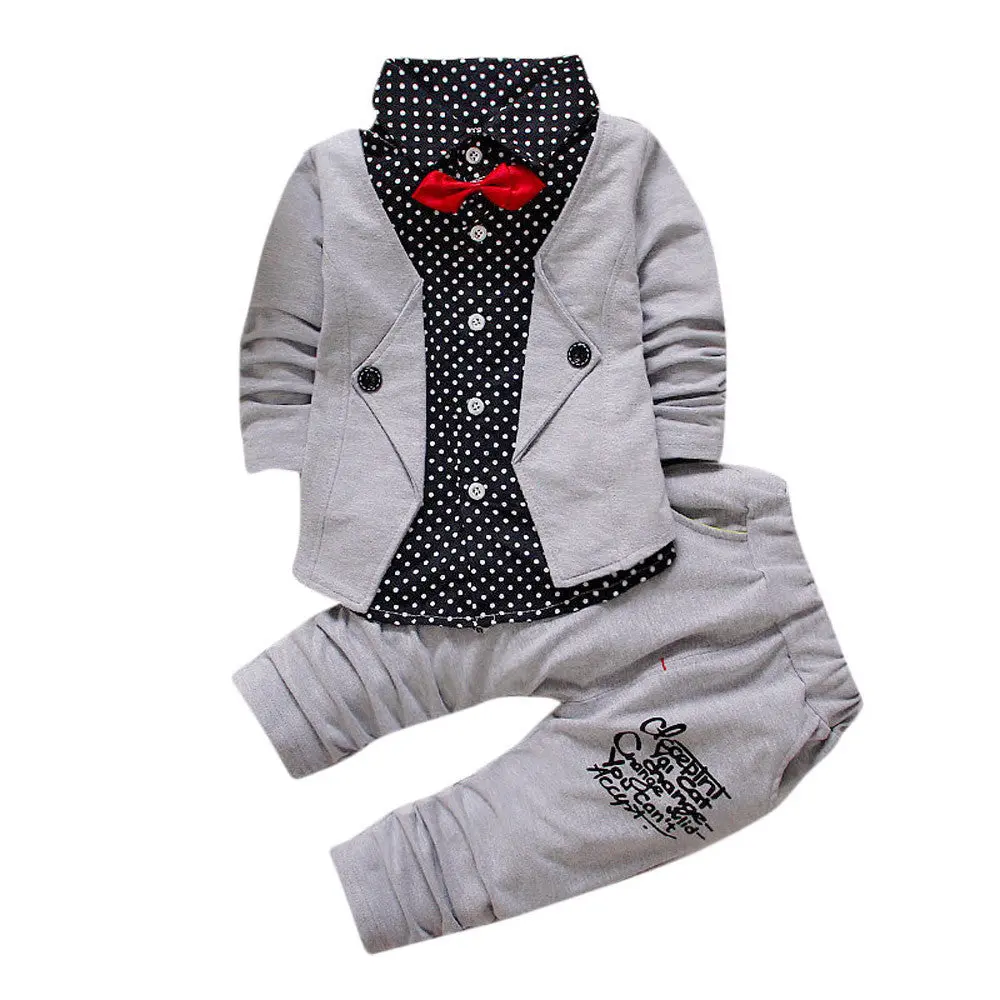 Kid Baby Boy Gentry Clothes Set Formal Party Christening Wedding Tuxedo Bow Suit Children 'S Gentleman' S Suit Drop Ship 1