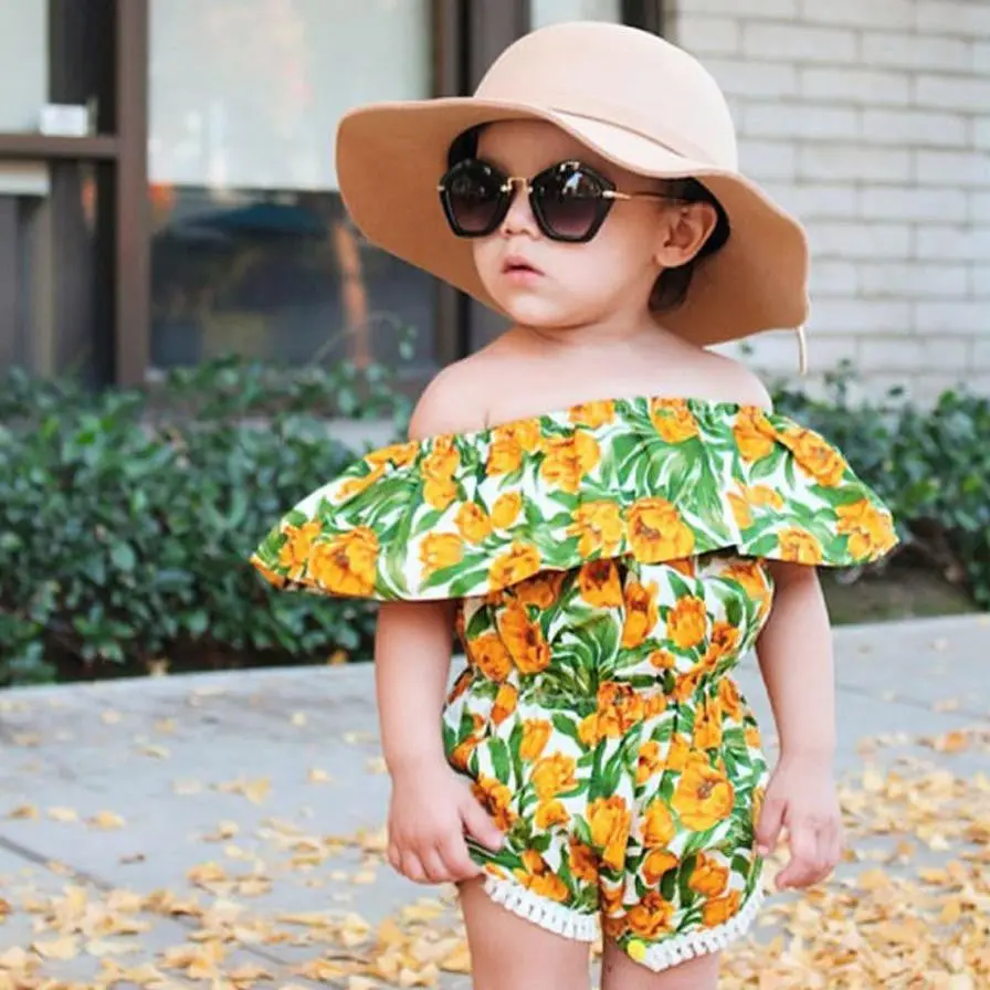 Newborn Baby Girl Romper Summer 2017 Infant Girl Sleeveless Printed Baby Romper Jumpsuit Outfits Kids Baby Clothes Drop Ship 1