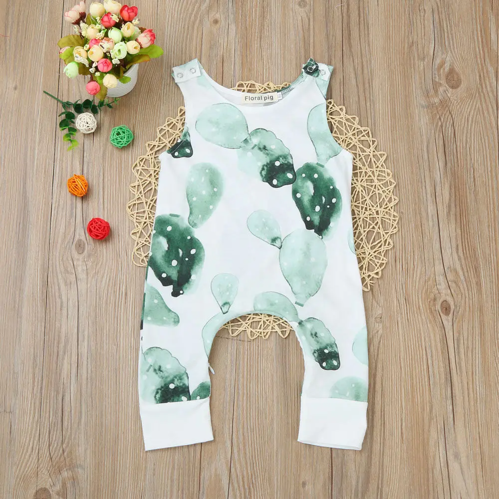 0-24M Newborn Baby Romper Boys Girls Cactus Print Zipper Romper Jumpsuit Outfits Clothes Drop Shipping 1