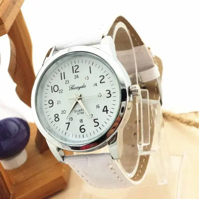 2017 Mens Fashion Watches Relojes Hombre Elegant Analog Luxury Geneva Watches Men Pu Leather Strap Quartz Mens Wrist Watch 8