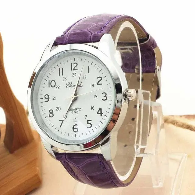 2017 Mens Fashion Watches Relojes Hombre Elegant Analog Luxury Geneva Watches Men Pu Leather Strap Quartz Mens Wrist Watch 6
