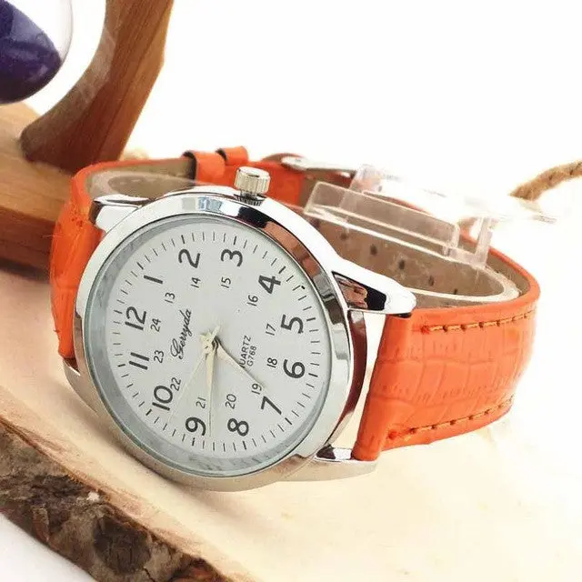 2017 Mens Fashion Watches Relojes Hombre Elegant Analog Luxury Geneva Watches Men Pu Leather Strap Quartz Mens Wrist Watch 8