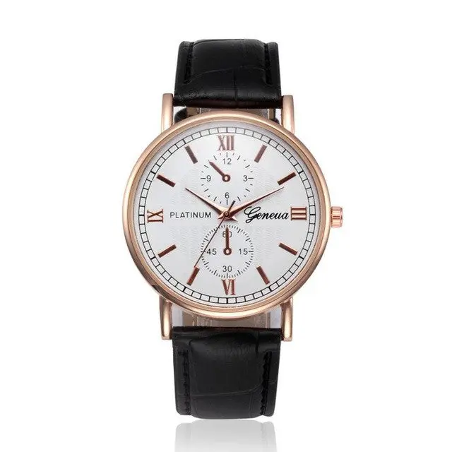 Geneva Business Style Pu Leather Quartz-Watch 1