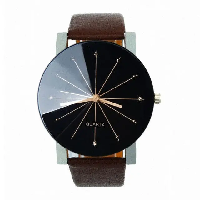 Relogio Masculino Mens Watches 2017 Pu Leather Round Case Casual Quartz Clock Men Wristwatches For Men Male Clock &03 3