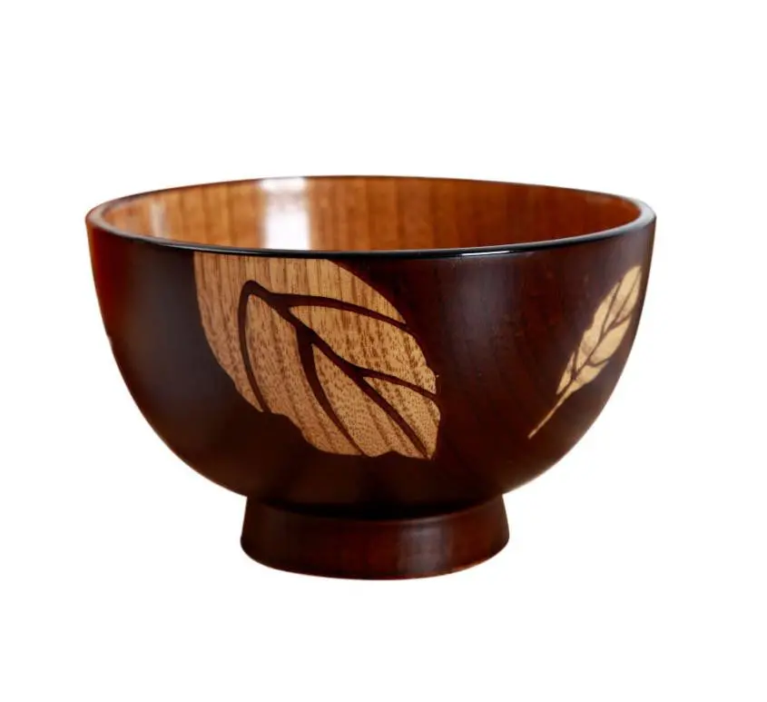 Natual Wood Round Salad Bowl 1
