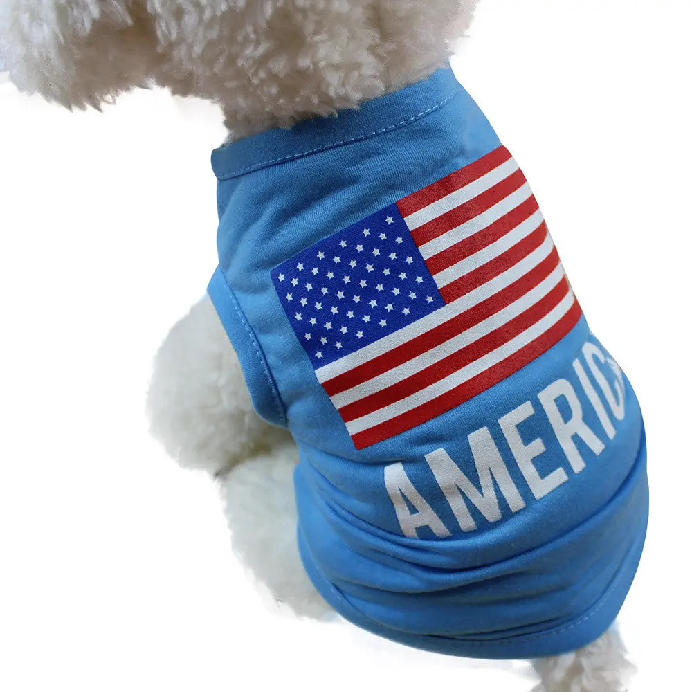 American Flag Dog Clothes For Small Dogs Spring Summer Pet Clothes Summer Dog Clothes Chihuahua Roupa Pet Cachorro 1